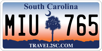 SC license plate MIU765