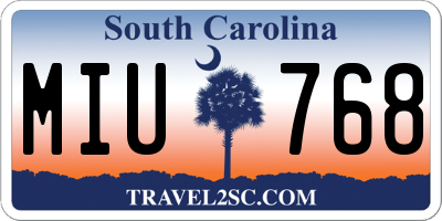 SC license plate MIU768