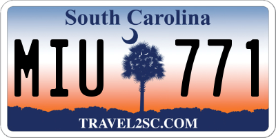 SC license plate MIU771