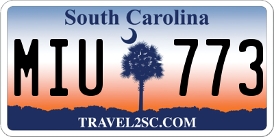 SC license plate MIU773