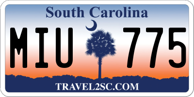 SC license plate MIU775