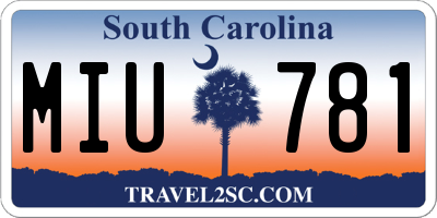 SC license plate MIU781