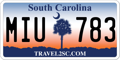 SC license plate MIU783
