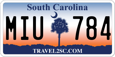 SC license plate MIU784
