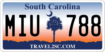 SC license plate MIU788