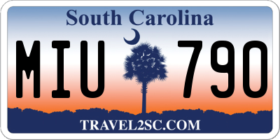 SC license plate MIU790