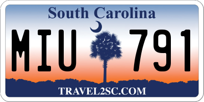 SC license plate MIU791