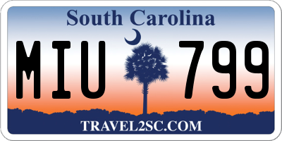 SC license plate MIU799