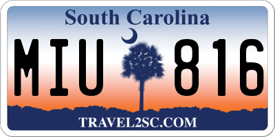 SC license plate MIU816