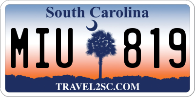 SC license plate MIU819