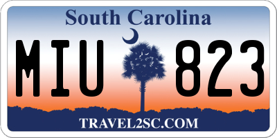SC license plate MIU823