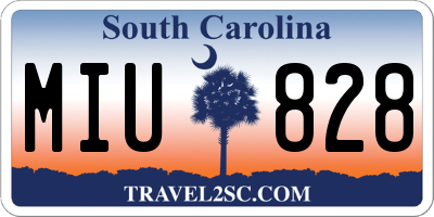 SC license plate MIU828