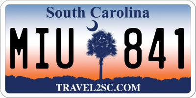 SC license plate MIU841