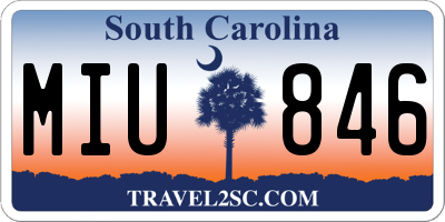 SC license plate MIU846
