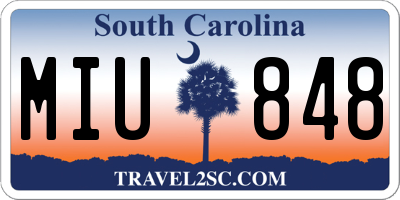 SC license plate MIU848