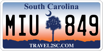 SC license plate MIU849