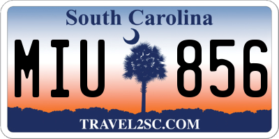 SC license plate MIU856
