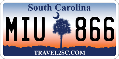 SC license plate MIU866