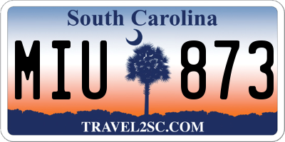 SC license plate MIU873