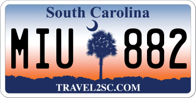 SC license plate MIU882