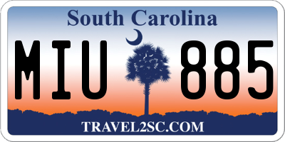 SC license plate MIU885