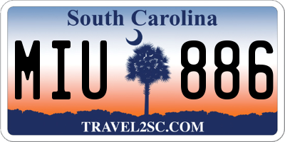 SC license plate MIU886