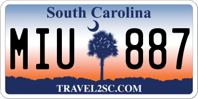 SC license plate MIU887