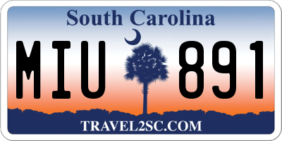 SC license plate MIU891