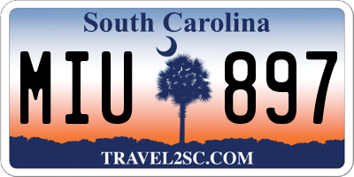 SC license plate MIU897