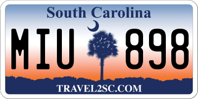SC license plate MIU898