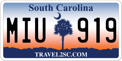 SC license plate MIU919