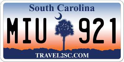 SC license plate MIU921