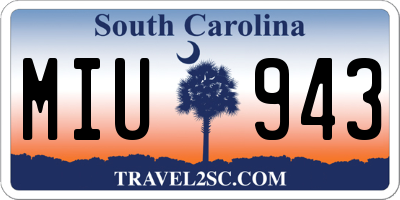 SC license plate MIU943