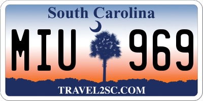 SC license plate MIU969