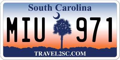 SC license plate MIU971