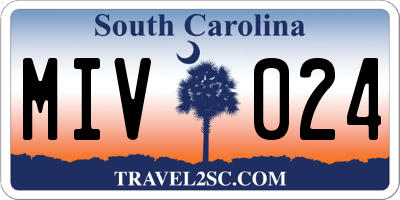 SC license plate MIV024