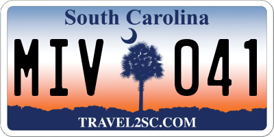 SC license plate MIV041