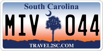 SC license plate MIV044