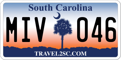 SC license plate MIV046