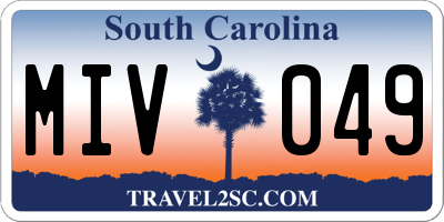 SC license plate MIV049