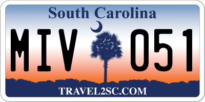 SC license plate MIV051