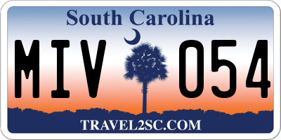 SC license plate MIV054