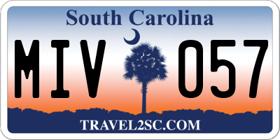 SC license plate MIV057