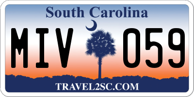 SC license plate MIV059