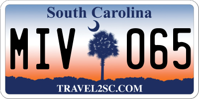 SC license plate MIV065