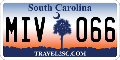 SC license plate MIV066