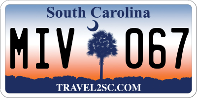 SC license plate MIV067