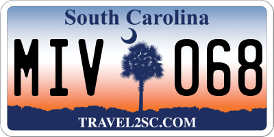 SC license plate MIV068