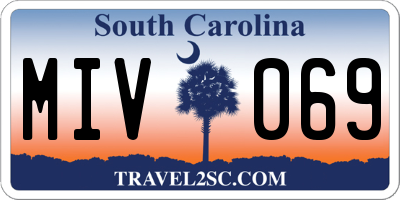 SC license plate MIV069