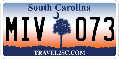 SC license plate MIV073